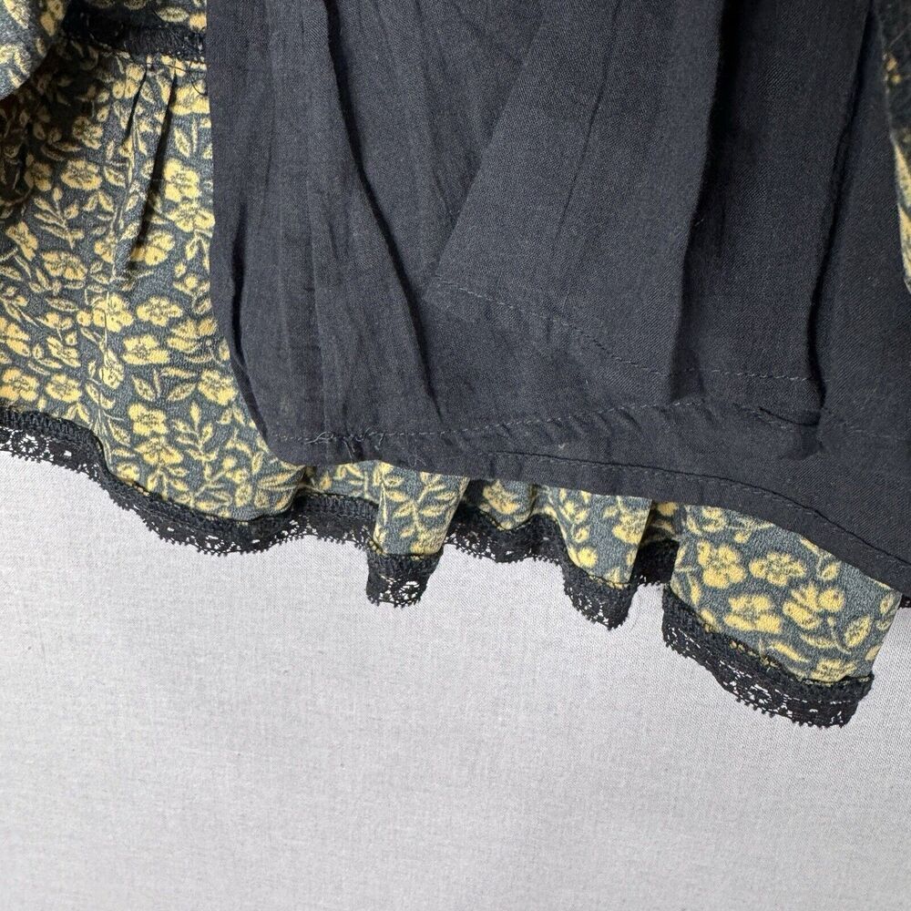 Urban Outfitters Women Dress Extra Small Black Newport Micro Floral Fairy Grunge - Picture 4 of 15